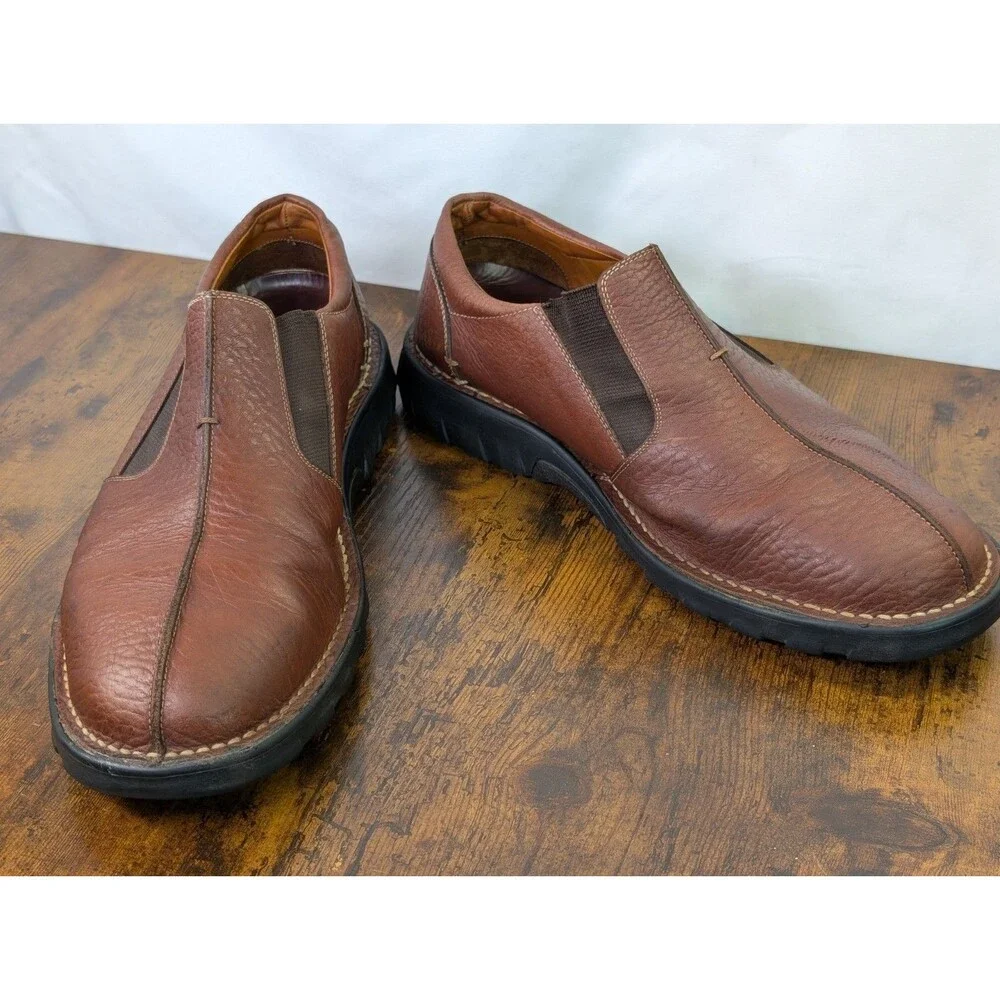 H.S. Trask Mens Size 13 Brown Leather Slip On Loafers Casual Comfort Shoes